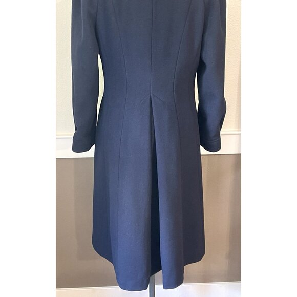Vintage Freddi-Gail Wool Princess Coat M/L Navy Blue Midi Fit & Flare - Picture 7 of 9